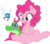 Size: 6806x6000 | Tagged: safe, artist:dfectivedvice, artist:mactavish1996, gummy, pinkie pie, parasprite, pony, g4, absurd resolution, cute, diapinkes, ear fluff, featureless crotch, female, simple background, sitting, solo, transparent background, vector