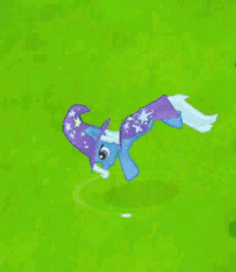 Size: 260x300 | Tagged: safe, gameloft, trixie, pony, unicorn, g4, animated, backbend, bipedal, cape, clothes, dancing, female, flexible, game, gameloft shenanigans, gif, hat, jumping, mare, solo, the worm, trixie's cape, trixie's hat, wat