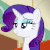 Size: 510x510 | Tagged: safe, screencap, rarity, g4, season 6, the saddle row review, animated, animation error, female, frown, lidded eyes, smiling, solo, wide eyes
