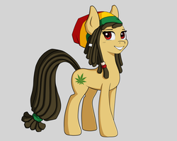 Size: 2500x2000 | Tagged: safe, artist:gullarcoo, oc, oc only, pony, dreadlocks, drugs, high res, marijuana, rastafari, solo