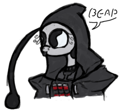 Size: 899x819 | Tagged: safe, artist:slitherkitty, oc, oc only, oc:beeper, crossover, overwatch, reaper (overwatch), solo