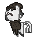 Size: 128x128 | Tagged: safe, alternate version, artist:pixelanon, oc, oc only, oc:adetokunbo, zebra, colt quest, 8-bit, alternate color palette, clothes, hat, male, pirate, pixel art, pointy ponies, solo, stallion, sweater, toque