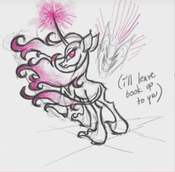 Size: 778x767 | Tagged: safe, artist:lauren faust, oleander (tfh), classical unicorn, them's fightin' herds, community related, concept art, horn, leonine tail, youtube link