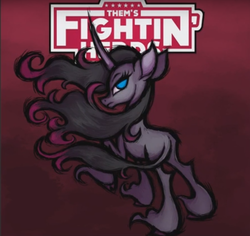 Size: 875x826 | Tagged: safe, artist:lauren faust, artist:nappyrat, oleander (tfh), classical unicorn, them's fightin' herds, community related, concept art, curved horn, horn, leonine tail, youtube link