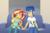 Size: 1285x858 | Tagged: safe, artist:carnifex, flash sentry, sunset shimmer, human, equestria girls, g4, couch, cute, female, holding hands, humanized, looking at each other, male, rainy, ship:flashimmer, shipping, sitting, smiling, straight