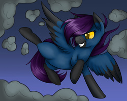 Size: 1210x960 | Tagged: safe, artist:apple-crumbler, oc, oc only, pegasus, pony, cloud, flying, solo