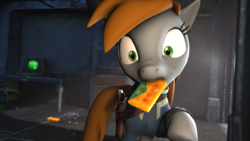 Size: 1920x1080 | Tagged: safe, artist:x3demonomega, oc, oc only, oc:littlepip, pony, unicorn, fallout equestria, 3d, clothes, drugged, drugs, drugs are bad mmmkay?, fanfic, fanfic art, female, gun, handgun, jumpsuit, little macintosh, mare, mint-als, party time mintals, revolver, solo, source filmmaker, terminal, vault suit, weapon