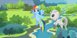 Size: 860x426 | Tagged: safe, rainbow dash, oc, g4, 3d or 2d, 3d pony creator