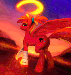 Size: 600x638 | Tagged: safe, artist:rodrigues404, oc, oc only, oc:fire strike, pegasus, pony, animated, fire, solo