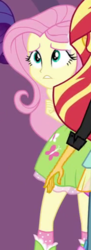 Size: 184x504 | Tagged: safe, screencap, fluttershy, sunset shimmer, equestria girls, g4, my little pony equestria girls: friendship games, cropped, female