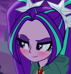 Size: 524x545 | Tagged: safe, edit, edited screencap, screencap, aria blaze, equestria girls, g4, my little pony equestria girls: rainbow rocks, blushing, inverted mouth