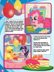 Size: 1210x1600 | Tagged: safe, applejack, pinkie pie, spike, twilight sparkle, g4, angry, cake, comic, food, merchandise, norway, norwegian, translation