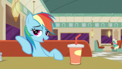Size: 1920x1080 | Tagged: safe, screencap, honey curls, mare e. lynn, rainbow dash, g4, the saddle row review, offscreen character, pov