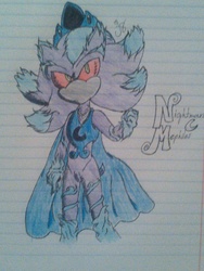 Size: 1024x1365 | Tagged: safe, artist:segachick94, nightmare moon, g4, clothes, cosplay, costume, crossover, mephiles the dark, sonic the hedgehog, sonic the hedgehog (series), traditional art