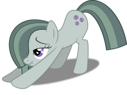 Size: 2817x2118 | Tagged: safe, artist:adog0718, marble pie, earth pony, pony, g4, ass up, female, high res, iwtcird, mare, meme, nose wrinkle, scrunchy face, simple background, solo, stretching, transparent background, vector
