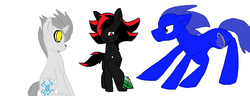 Size: 1956x748 | Tagged: safe, artist:x-eternal-sunrise-x, chaos emerald, crossover, male, ponified, shadow the hedgehog, silver the hedgehog, simple background, sonic the hedgehog, sonic the hedgehog (series), white background