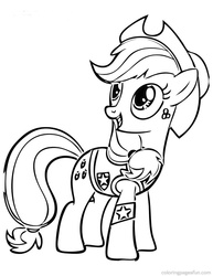 Size: 618x800 | Tagged: safe, applejack, g4, official, coloring page, female, lineart, solo