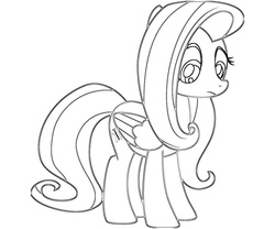 Size: 800x667 | Tagged: safe, fluttershy, g4, official, coloring page, female, solo