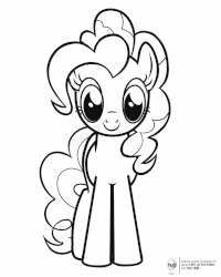 Size: 640x800 | Tagged: safe, pinkie pie, g4, official, coloring page, female, gif, lineart, non-animated gif, solo