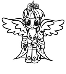 Size: 700x784 | Tagged: safe, twilight sparkle, alicorn, pony, g4, official, clothes, coloring page, coronation, coronation dress, dress, female, lineart, mare, solo, twilight sparkle (alicorn)