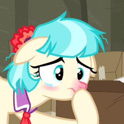 Size: 505x504 | Tagged: safe, screencap, coco pommel, rarity, earth pony, pony, g4, the saddle row review, animated, boop, cocobetes, cold, crying, cute, female, floppy ears, loop, messy mane, nose rub, red nosed, self-boop, sick, solo focus, teary eyes