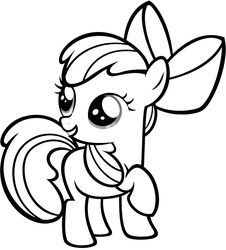 Size: 800x885 | Tagged: safe, apple bloom, g4, official, coloring page, female, lineart, solo