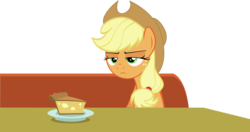 Size: 4100x2169 | Tagged: safe, artist:bluetech, applejack, g4, the saddle row review, .svg available, female, food, high res, inkscape, pie, simple background, solo, transparent background, unamused, vector