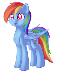 Size: 882x1096 | Tagged: safe, artist:dusthiel, rainbow dash, g4, chest fluff, cute, dashabetes, female, mare, puffy cheeks, simple background, solo, tongue out, white background