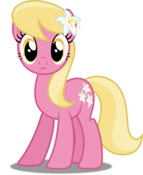 Size: 4077x5000 | Tagged: safe, artist:dashiesparkle, artist:silvervectors, lily, lily valley, earth pony, pony, g4, slice of life (episode), .svg available, absurd resolution, background pony, cute, female, flower, flower in hair, frown, inkscape, lily (flower), mare, ponyscape, show accurate, simple background, solo, transparent background, vector