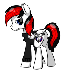 Size: 1172x1200 | Tagged: safe, artist:black-pie, oc, oc only, oc:flexagon strife, pegasus, pony, clothes, dock, solo