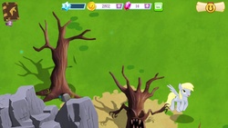 Size: 1136x640 | Tagged: safe, gameloft, screencap, derpy hooves, pegasus, pony, g4, female, mare