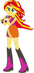 Size: 3059x6542 | Tagged: safe, artist:flutterguy317, sunset shimmer, equestria girls, g4, my little pony equestria girls: rainbow rocks, .svg available, absurd resolution, beautiful, boots, clothes, female, high heel boots, high heels, microphone, ponyscape, shirt, simple background, skirt, sleeveless, solo, sunset shimmer's skirt, transparent background, vector, welcome to the show