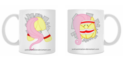 Size: 960x480 | Tagged: safe, artist:justisanimation, fluttershy, pegasus, pony, g4, hurricane fluttershy, butt, mug, plot, print, redraw, simple background, vector, white background