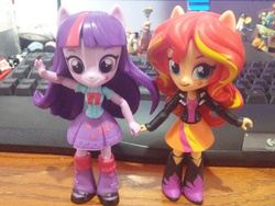 Size: 3120x2340 | Tagged: safe, artist:nemesis, sunset shimmer, twilight sparkle, equestria girls, g4, clothes, doll, equestria girls minis, eqventures of the minis, female, high res, irl, lesbian, photo, ship:sunsetsparkle, shipping, skirt, toy
