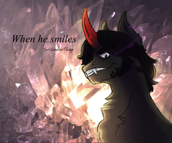 Size: 1280x1066 | Tagged: safe, artist:wiggles, king sombra, ask king sombra, g4, evil grin, when he smiles