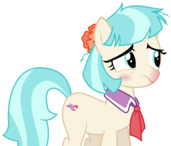 Size: 3469x2950 | Tagged: safe, artist:sketchmcreations, coco pommel, g4, the saddle row review, blushing, female, high res, inkscape, red nosed, sick, simple background, solo, transparent background, vector