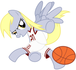 Size: 7000x6500 | Tagged: safe, artist:caliazian, derpy hooves, pegasus, pony, g4, .svg available, absurd resolution, ball, basketball, clothes, female, jersey, mare, simple background, solo, sports, transparent background, vector