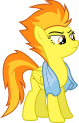 Size: 3207x4985 | Tagged: safe, artist:outlawquadrant, spitfire, pegasus, pony, g4, newbie dash, female, high res, show accurate, simple background, solo, towel, transparent background, unamused, vector, wet