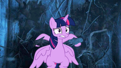 Size: 1200x673 | Tagged: safe, edit, edited screencap, screencap, twilight sparkle, alicorn, pony, zombie, g4, the saddle row review, door, female, game of thrones, hand, mare, solo, twilight sparkle (alicorn)