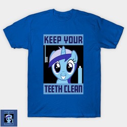 Size: 565x565 | Tagged: safe, artist:mikej, minuette, pony, unicorn, g4, cute, dental hygiene, minubetes, parody, poster, shirt design, simple background, teepublic, toothbrush, toothpaste, vector, white background, wpa