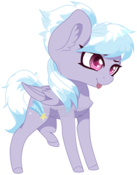 Size: 1024x1304 | Tagged: safe, artist:novachipmunk, cloudchaser, g4, chibi, female, simple background, solo, tongue out, transparent background, watermark