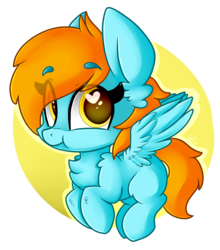 Size: 1708x1940 | Tagged: safe, artist:shyshyoctavia, oc, oc only, oc:fidgety hooves, pegasus, pony, chibi, heart eyes, solo, wingding eyes