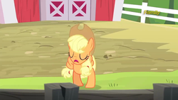 Size: 1280x720 | Tagged: safe, screencap, applejack, earth pony, pony, applejack's "day" off, g4, my little pony: friendship is magic, bipedal, female, mare, solo