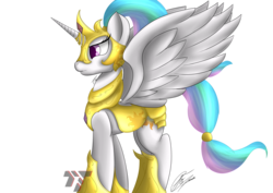 Size: 2900x2050 | Tagged: safe, artist:nexcoyotlgt, princess celestia, g4, armor, female, high res, solo