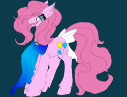 Size: 1280x973 | Tagged: safe, artist:brainiac, pinkie pie, earth pony, pony, g4, alternate universe, canterlot tales, clothes, concept art, female, scarf, simple background, solo, swirly eyes, tail bow, unshorn fetlocks