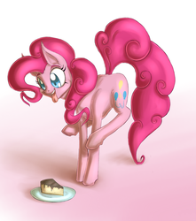 Size: 796x900 | Tagged: safe, artist:countaile, pinkie pie, g4, cake, cheesecake, female, food, solo, tongue out