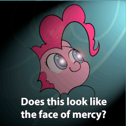 Size: 853x853 | Tagged: safe, artist:valcron, edit, pinkie pie, earth pony, pony, g4, animated, cloud, cropped, cute, diapinkes, doom, face of mercy, faic, female, glowing eyes, glowing eyes meme, lens flare, looking at you, meme, reaction image, vibrating, weapons-grade cute