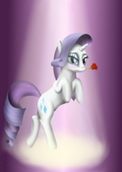 Size: 3508x4960 | Tagged: safe, artist:sstab29, rarity, pony, unicorn, g4, female, flower, flower in mouth, mouth hold, rearing, rose, solo