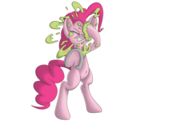 Size: 5000x4000 | Tagged: safe, artist:sloppyhooves, pinkie pie, earth pony, pony, g4, belly button, bipedal, female, horseshoes, pinkie promise, solo