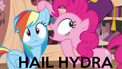 Size: 1280x720 | Tagged: safe, pinkie pie, rainbow dash, g4, hail hydra, less than five seconds in mspaint